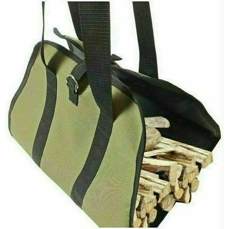 VURAHOME - Sac de transport en toile pour bûches, accessoire pour cheminée et poêle à bois (1/2)