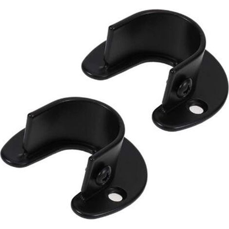 2 pièces support de tringle à vêtements mural, support de tringle à rideau, douille de tringle à rideau de douche pour tringle à vêtements de 1,26 "de diamètre (1/5)