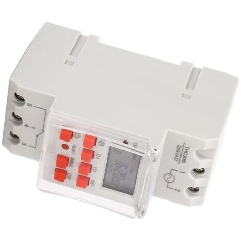 Programmateur Pour Chauffe Eau Électrique, Interrupteur Horaire, Commutateur de Minuterie Numérique 30 A Affichage LCD de Minuterie 1 Seconde Programmateur Digital Relais Temporisé 220V (1/5)