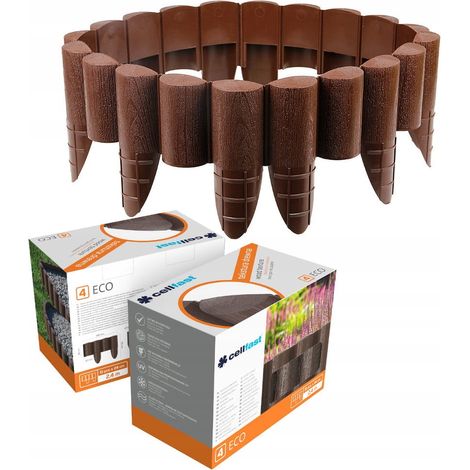 Gartenzaun, Kunststoff, braun, 2,4 m, Rasen