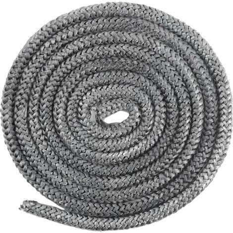 10 mm x 2,5 m geflochtene Kamineinsatzdichtung für Kamineinsätze und Öfen – Türdichtung aus Fiberglas für Öfen, Kamine, Ofenrohre und Backofentüren – hitzebeständig bis 550 °C