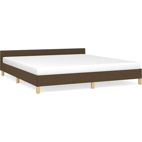 Maison Exclusive - Cadre de lit sans matelas marron foncé 160x200 cm tissu