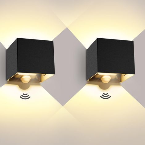 20W Appliques Murales LED Blanc Froid 6000K 2PCS Applique Mural Exterieur Angle de faisceau réglable Etanche IP65.