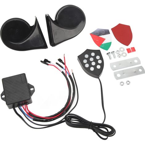 Avertisseur Sonore Électronique 12V 150dB Klaxon avec Télécommande Universel pour Voiture Berline Camion SUV (1/5)