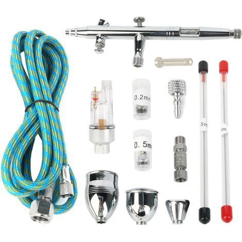 Aérographe professionnel kit trois diamètres 0.2/0.3/0.5mm pour maquettes et figurines (1/4)