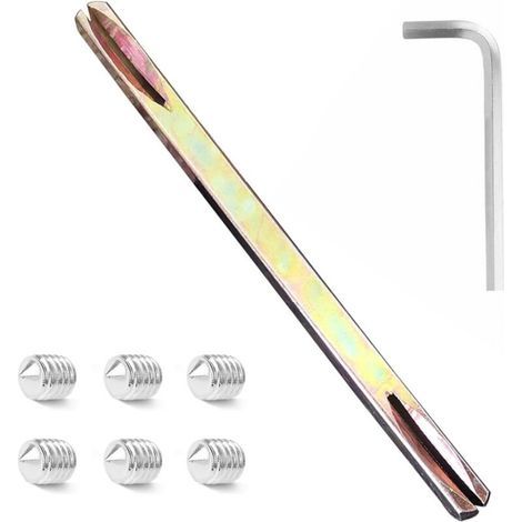 Tige de poignée carrée 8 mm x 120 mm pour poignées de porte, ferrures de porte, avec 6 vis à six pans creux M6 et 1 clé (1/4)