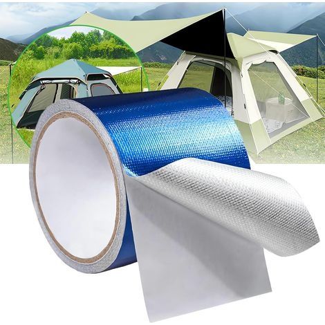 Ruban de réparation pour auvents, bâches, toiles, tentes, voiliers, kit de réparation, imperméable et résistant aux UV, 8 cm x 5 m (bleu) (1/5)