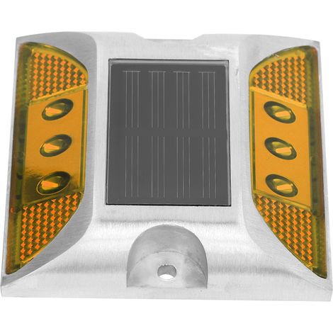 Balise solaire LED encastrée étanche extérieure allée route autoroute plot jaune 10.3x10.5cm 1 pièce (1/5)