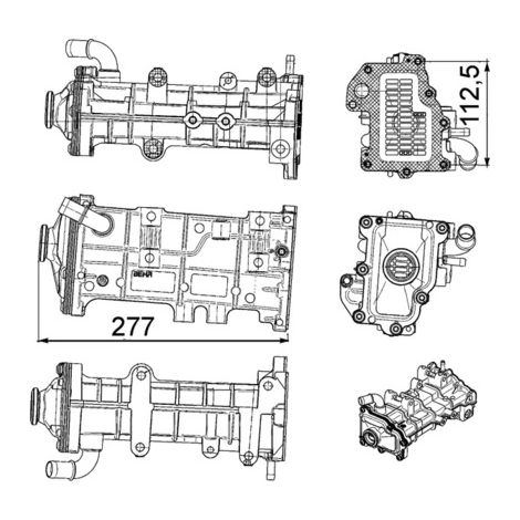 Radiateur, réaspiration des gaz d'échappement MAHLE CE 23 000P IVECO 50431 7815