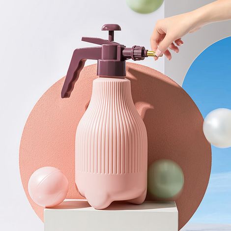 Pulvérisateur de jardin 1500ml, buse rotative, jet uniforme et étanche, grande surface de pulvérisation, vaporisateur à eau rose (1/5)