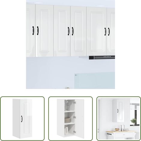 vidaXL Hochglanz Weiß - Küchenschrank Kalmar Hochglanz Weiß 30 x 31 x 80 cm (1/5)