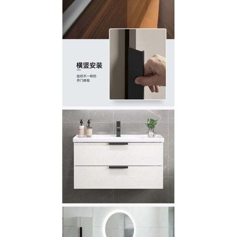 Set di 4 maniglie per cassetti in stile moderno, realizzate in lega di alluminio, per armadi e cucine, rettangolari, a incasso, 200 mm (1/4)