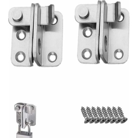 Loquet Porte Cadenas/Moraillon Porte Cadenas/Verrou Pour Portail/Loquet Pour Cadenas-Argent 2 Pcs (1/5)