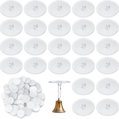 100 Pièces Crochets de Plafond Adhésif, Crochets Adhesifs Transparent pour Accrocher des Décorations Lumineuses, Salle de Bain, Cuisine, Plafond (1/5)