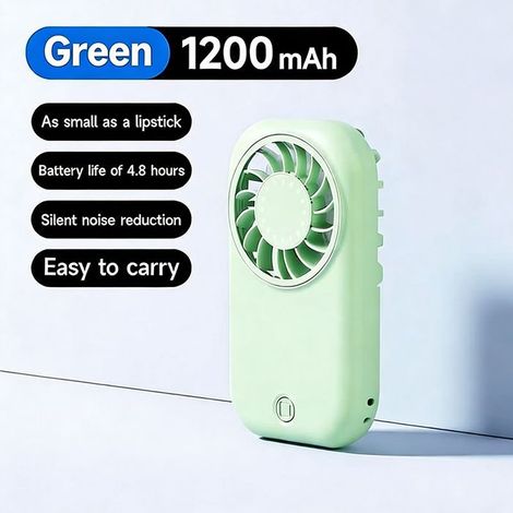 Ventilatore tascabile ultracompatto - Ricaricabile tramite USB - Silenzioso - Mini e portatile - Verde estivo (1/5)