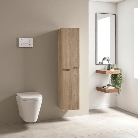 Colonna da bagno sospesa moderno BORA a 2 ante ROVERE NODI (1/5)