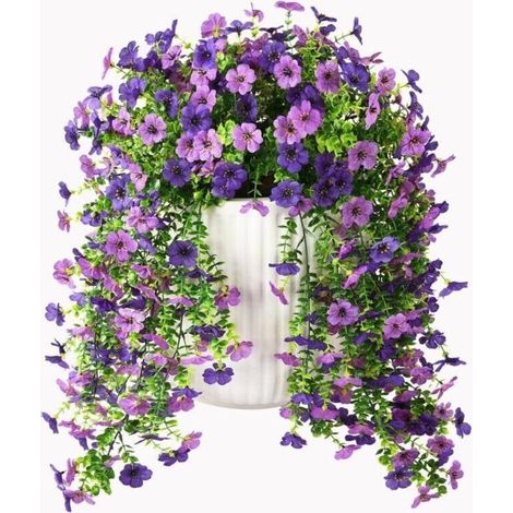 Fleurs artificielles suspendues pour décoration printanière extérieure, 2 pièces de fausses marguerites en soie réalistes pour extérieur, protection UV, décoration de porche, patio, fenêtre, cour