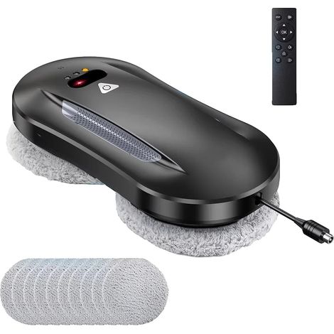 Robot limpiacristales, sensores inteligentes, doble chorro de agua, negro (1/2)