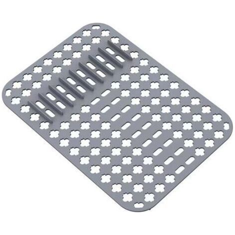 pieza de protector de fregadero de silicona de 40 × 29 cm. Alfombrilla de silicona plegable y resistente al calor para fregadero y platos – Gris. (1/4)