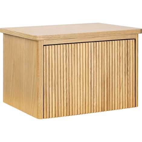 Mueble de lavabo suspendido MINEA L.40 x H.26,6 x P.30 cm efecto roble estriado