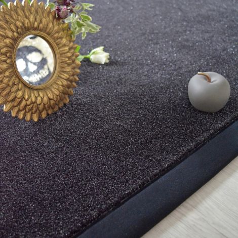 Tapis Paillettes Star noir - Ganse coton noire - 200 x 290 cm (1/5)