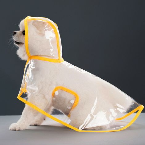 Regenmantel für Hunde, Größe 2XL, mit goldenem Besatz, wasserdichte Jacke, tragbarer Hundeponcho, atmungsaktiv und leicht.
