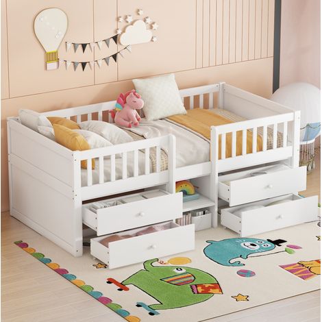 Bett Schlafplatz Bett mit Stauraum 90x200 Kiefer OKMYHOME (1/5)