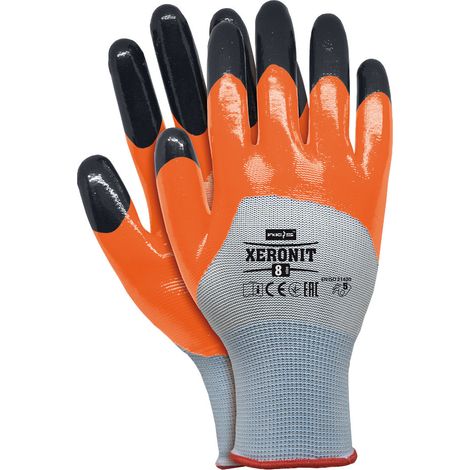 Arbeitshandschuhe mit Nitril - Beschichtung 7 orange