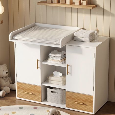 Mobile fasciatoio con contenitore in MDF bianco OKMYHOME (1/5)