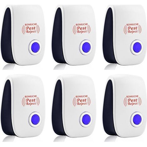 Ultrasonic Mouse and Rat Repellent, Pack of 6 - Ultrasonic Mosquito Repellent - Ultrasonic Mosquito Repellent - Ultrasonic Mouse Repellent - Ant Repellent - Mouse Repellent - Spider Repellent (1/5)