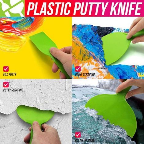 Couteau A Mastic - Grattoir En Plastique Flexible - Pour Peinture Et Papier Peint - Lot De 4 (1/5)