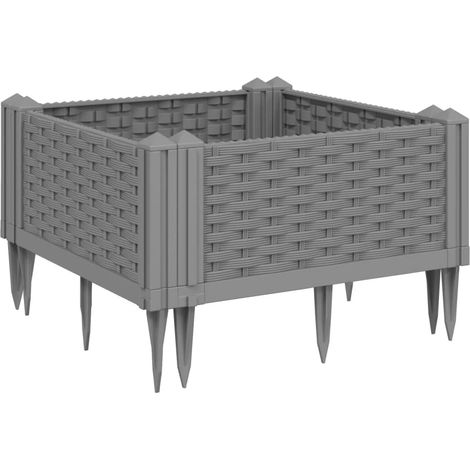 Maison Exclusive - Pflanzkasten mit Erdspießen Hellgrau 42,5x42,5