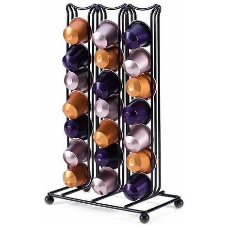 Pair - Porte Café Capsules, Nespresso Cafe Capsules, Capsules Coffee Pod Holder Stand, Support Stockage Casier à Café (Noir) (1/5)
