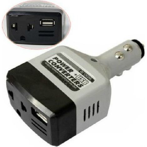 Adaptateur convertisseur de puissance USB 12V/24V vers 220V pour téléphone de voiture, un convertisseur/chargeur de puissance universel pour voiture adapté à tous les téléphones portables.