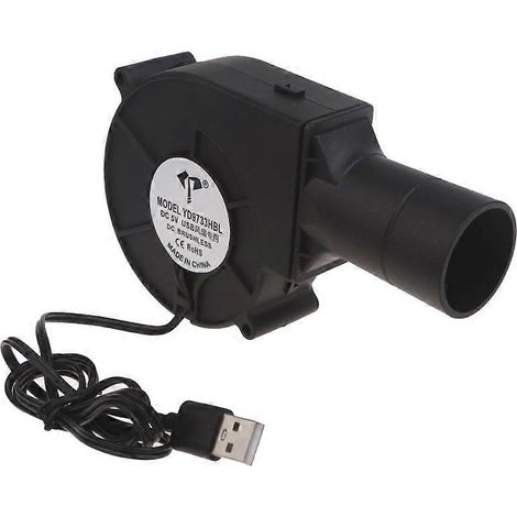 Souffleur USB 3000 tr/min avec vitesse de vent réglable pour barbecue et cuisinière - Câble unique (1/5)