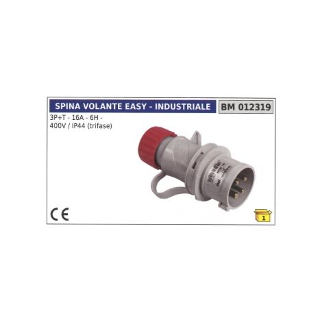 Enchufe industrial easy 3 polos+tierra 16A - 6H - 400V trifásico 012319