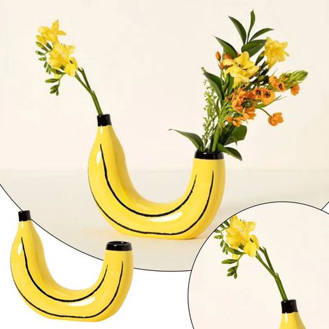 Vase Banane - Résine - Décoration Intérieure pour Salon Salle à Manger Entrée - 1 Pièce (1/5)