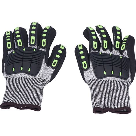 Gants de protection anti-coupure niveau 5, amorti des chocs, jardinage, bricolage extérieur, sport, modèle noir. (1/5)