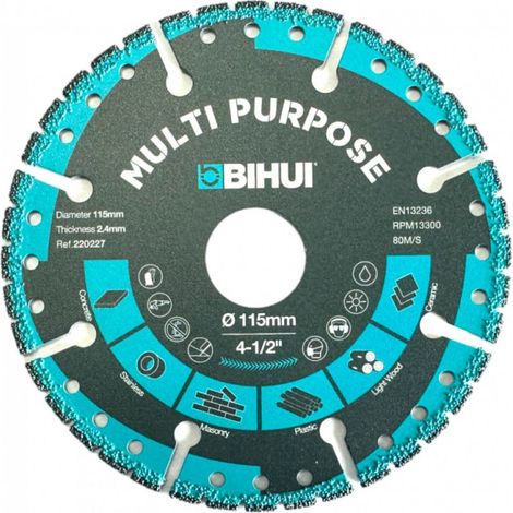 Disque Professionnel diamanté Multi-matériaux BIHUI 115 mm (1/5)