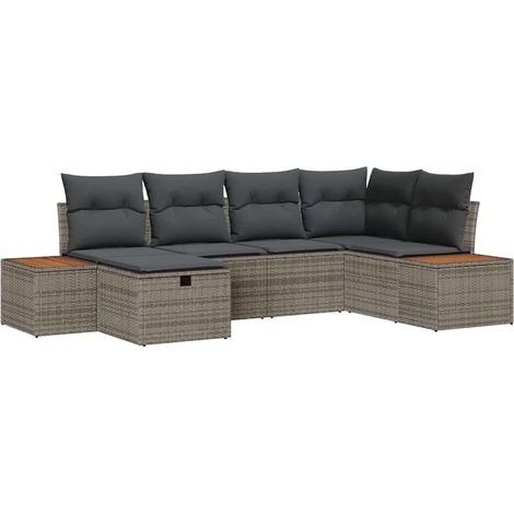 Garden Sofa Set Grey Poly Rattan vidaXL (1/5)