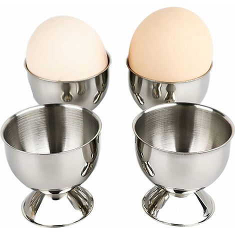 4-teiliges Eierbecher-Set, Edelstahl-Eierhalter, Eierbecher, Enteneierbecher, Frühstücksgeschirr, Küchenutensilien für das Abendessen (1/5)