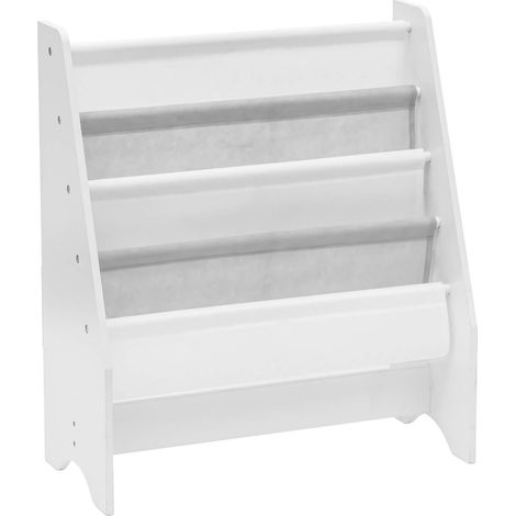 Rebecca Mobili Scaffale Per Bambini Libreria Montessori Bianco MDF TNT con 4 Ripiani