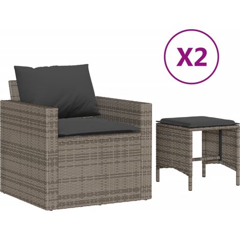 Maison Exclusive - 4-tlg. Garten-Sofagarnitur mit Kissen Grau Pol