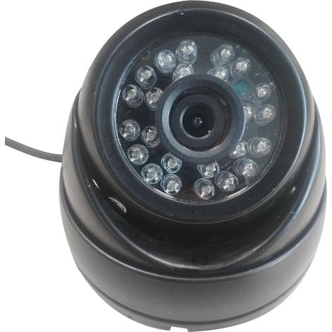 Metal Dome Camera, HD Wide Angle Surveillance Camera with Night Vision and Advanced Infrared Technology, for Public Transport Vehicles (Black (with Sound) 1080p) (1/5)