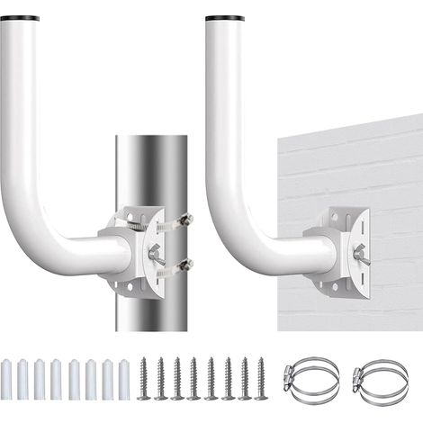 Support de Pont sans Fil, 2 pièces Support Mural réglable à 150 ° en Acier Inoxydable, Accessoire de Montage sur Poteau en J pour Point d'accès AP Point à Point extérieur