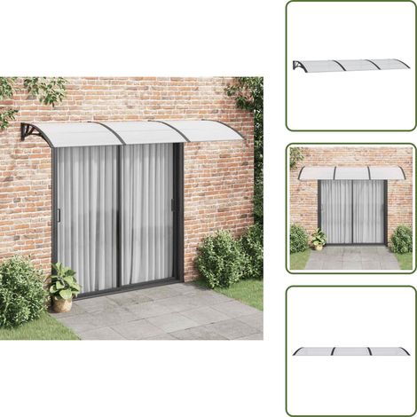 Auvent de porte Noir 300x100 cm Polycarbonate - Auvent De Porte - Abri Porte - Protection Pluie - Store Extérieur - Porch Canopy (1/5)