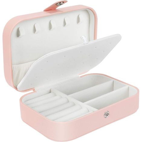 MIMOSON-Boîtes à Bijoux, Femmes Filles Voyage Organisateur de Bijoux Petit Jewelry Stockage Cas pour bagues, Boucles, d'oreilles, Colliers, Bracelets (1/5)