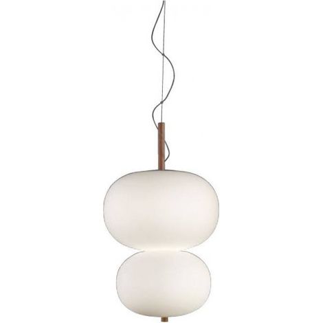 Grok Ilargi - LED Globe Plafonnier Suspension Blanc Mat Frêne Clair Dali Gradation 39,5cm 3195lm 2700K