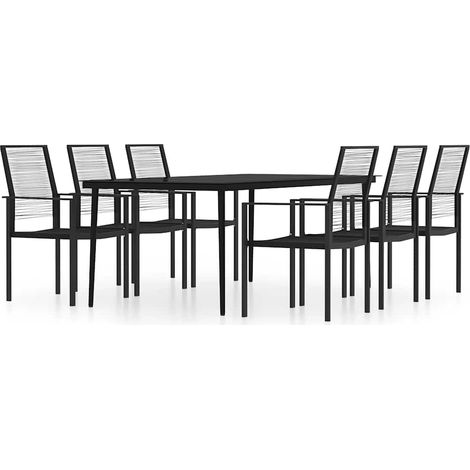 Maison Exclusive - Set Mobili da Pranzo da Giardino 7 pz Nero (1/5)