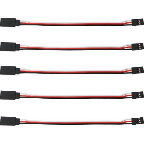 5 Pack 6"/150mm Jr Style Servo Extension 22AWG 60 Cœurs, RC Cable Rallonge pour Servo Recepteur RC, 3 Broches Câble D'extension JR Plug Futaba, Câble Connecteur pour RC Produit (1/5)